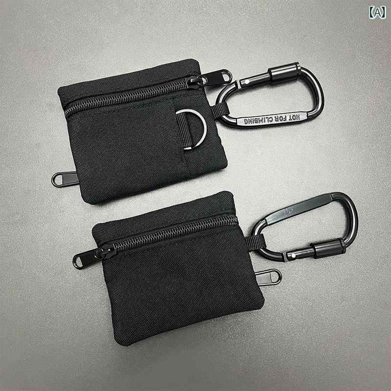キーケース コンパクト 財布 アウトドア用小銭入れ ジッパー 付き キー バッグ キャンバス スポーツ 収納 小型 ハンギング カードホルダー