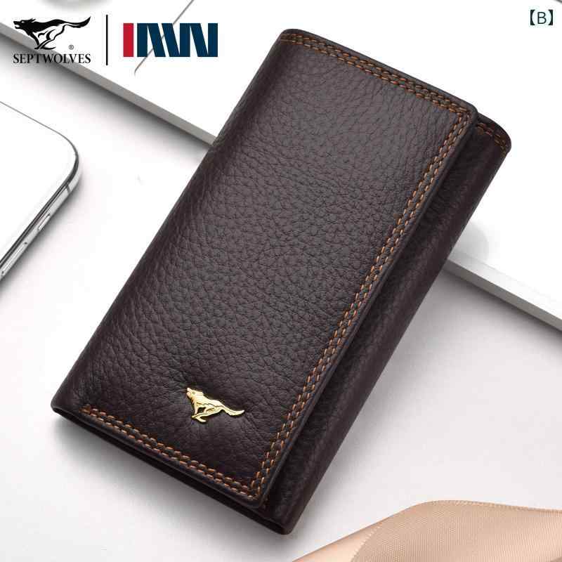 LAONsChoiceのキーケース コンパクト 財布 Septwolves 革 キー バッグ 多機能 車 セット 財布 メンズ 高級 カードホルダー 2 in 1｜アングル2
