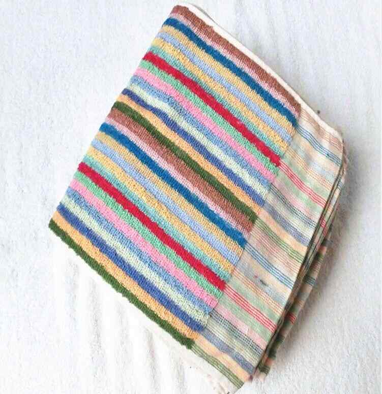 生地がいい ハンドタオル フェイスタオル コットンカラーの ストライプの 小さい タオル 食堂用 レスト..