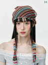 バンダナ おしゃれ ヘアアクセサリー ヘアーアクセサリ 薄くて カラフルな ストライプの ニット ヘッド スカーフ レディース な カラーマッチング プリーツ入...