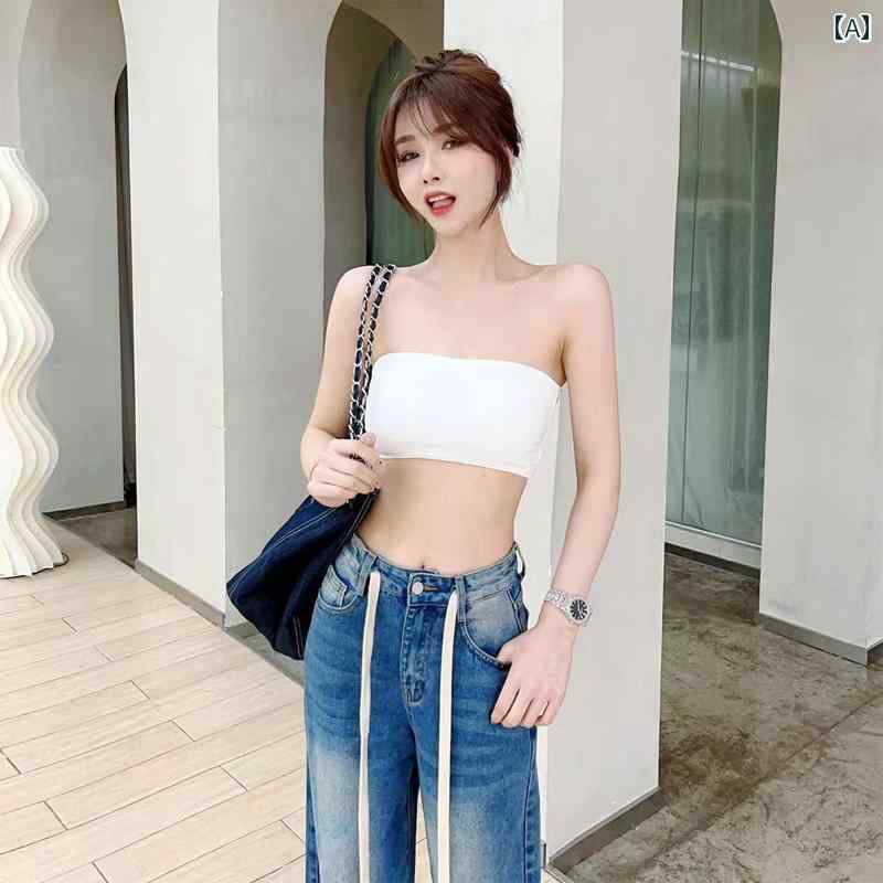 チューブ トップ ブラ カカ レディース フラッグシップ ワンピース カップ バックレス ストラップレスブラ パッド チューブ トップ ベスト ギャザー 胸 ラップ 下着