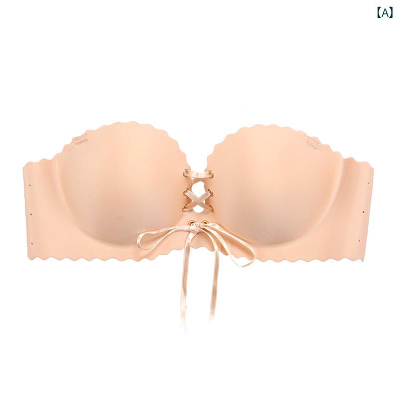 チューブ トップ ブラ 女性用 見えない ストラップレス 下着 プッシュアップ 滑り止め ブラ チューブ トップ ラップ 小さい 美しい バックレス