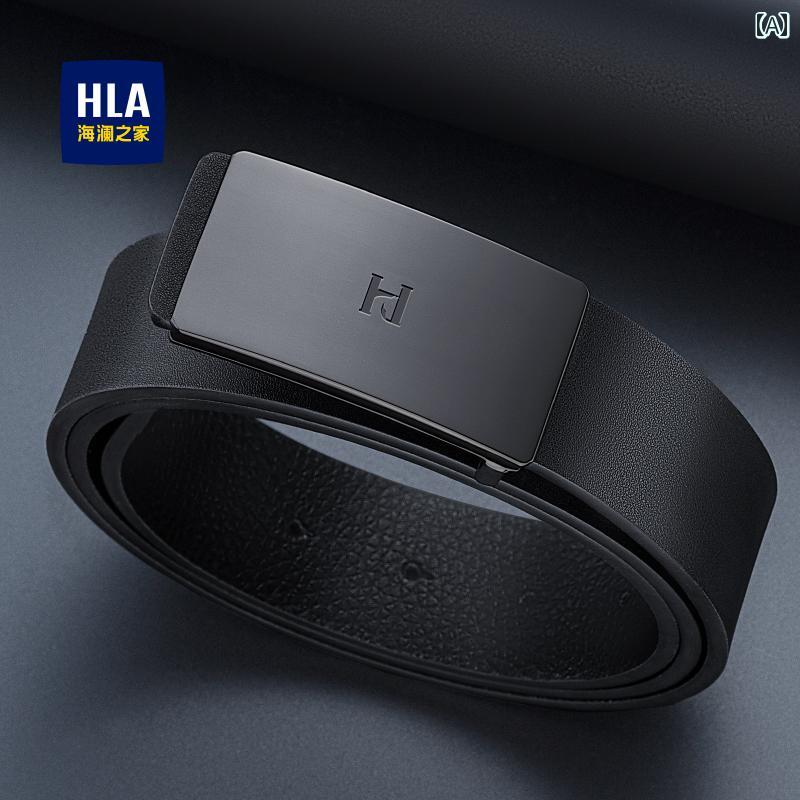 シンプル メンズ ベルト HLA / Hailan Home ベルトバックル メンズ 革 ベルト 2024年 スムース バックル インナーウェア
