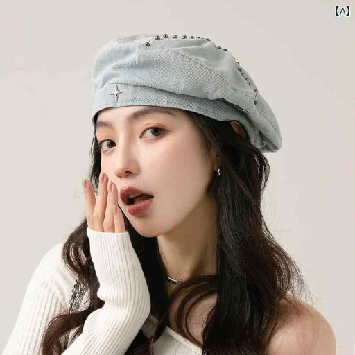 ベレー帽 かわいい キャップ デニム ベレー 帽 女性用 秋冬用 ウォッシュ 加工 韓国 レトロ 大きめ 頭囲 顔 周り 小さめの 八角形 つぼみ 画家 ベレー帽 かわいい キャップ デニム ベレー 帽 女性用 秋冬用 ウォッシュ 加工 韓国 レトロ 大きめ 頭囲 顔 周り 小さめの 八角形 つぼみ 画家