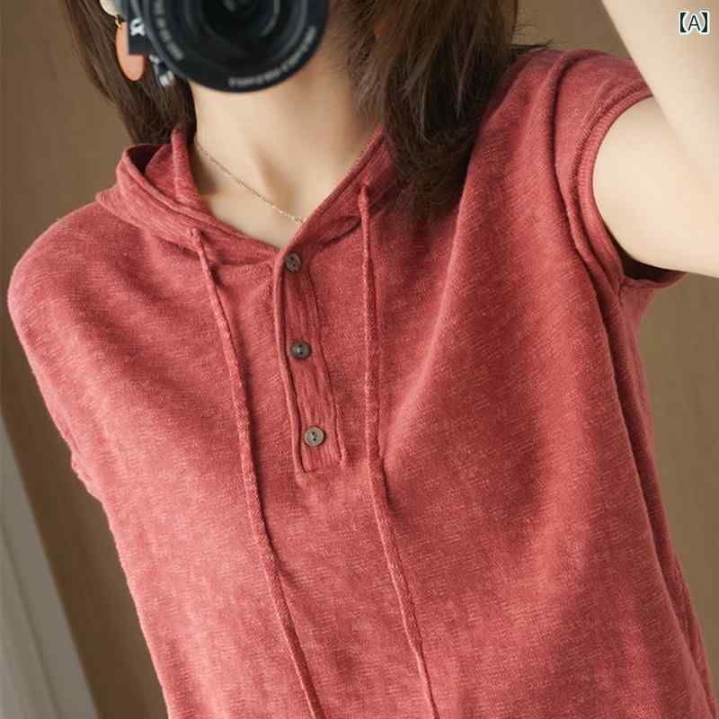 レディースパーカー 薄手 涼しい 夏の 綿 フード付き 半袖 レディース Tシャツ 韓国 ゆったり コットン..
