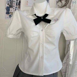 レディース 半袖 きれい 小田町 JK【 桜田】 情 スタイル レディース ウエスト シャツ パフスリーブ スリム 半袖