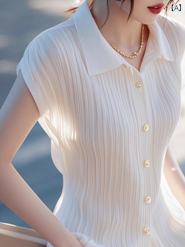 レディース 半袖 きれい 大雨 婦人服 2025夏の ウエスト フレンチ エレガント 美 白 半袖 シャツ 薄手