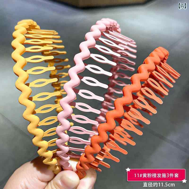 ヘッド アクセサリー バンド 韓国 子供用 ヘア フープ 歯 付き 滑り止め 洗顔用 ピン ヘッド バンド 女..