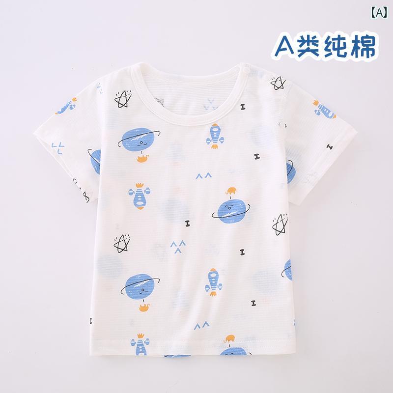 ベビー服 涼しい 快適 男の子用 Tシャツ 夏用 半袖 ベビー 服 2024年 コットン トップス 女の子用 子供用 夏服