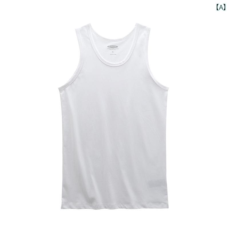 タンクトップ メンズ シンプル アメリカ 綿 ソリッドカラー ベスト メンズ 夏の チョッキ スウェットシ..
