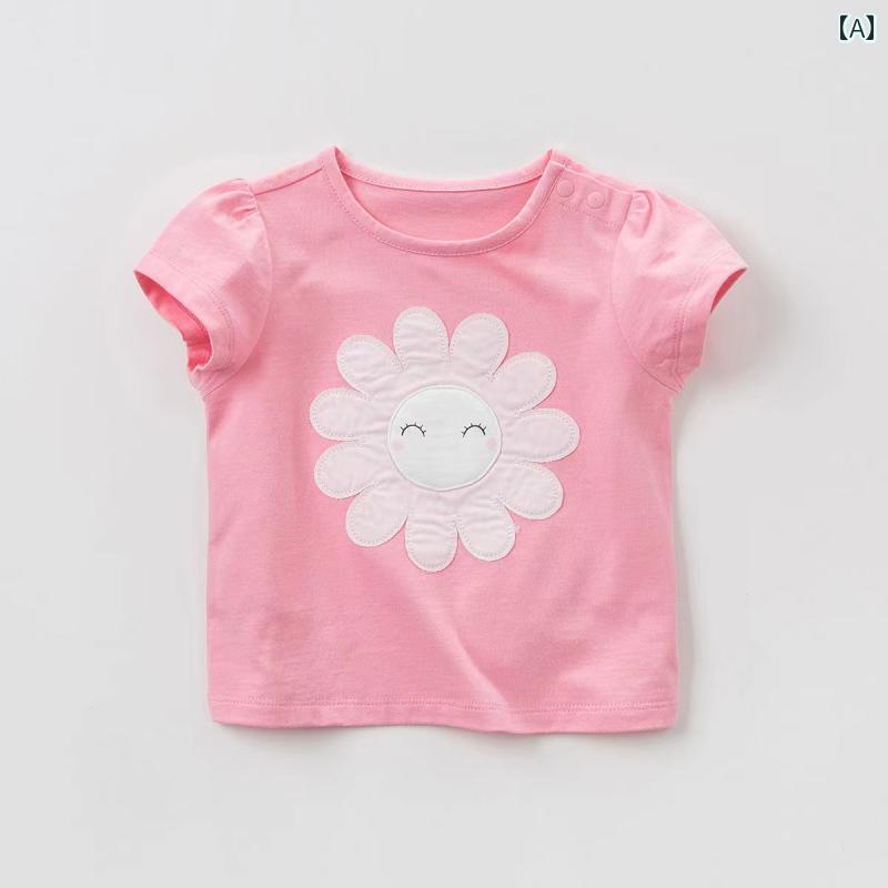 ベビー服 涼しい 快適 女の子 Tシャツ 夏服 2024 子供用 コットン ベビー ベビーな 服 トップス 子供服