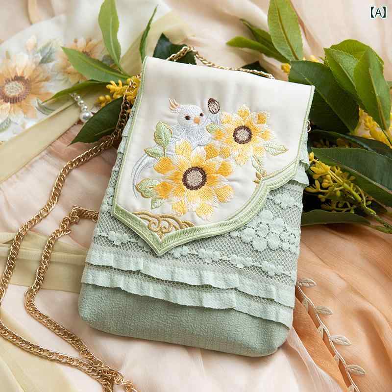 ウエストポーチ キッズ かわいい Shangxianyue ひまわり Xuanfeng 鳥 中国 レトロ 漢服 バッグ 女の子 夏大容量 子供