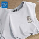 タンクトップ メンズ シンプル Jeanswest メンズ ベスト 冷感 速乾 日焼け防止 クール フィットネスウェア 夏 ファッション ハイエンド ノースリーブ Tシャツ F|詳細画像
