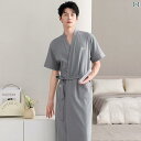 ガウン 快適 着心地 Yu Zhaolin カップル ナイトガウン 夏 レディース パジャマ メンズ 綿 薄手 セクシー ミディアム 丈 和風 バスローブ