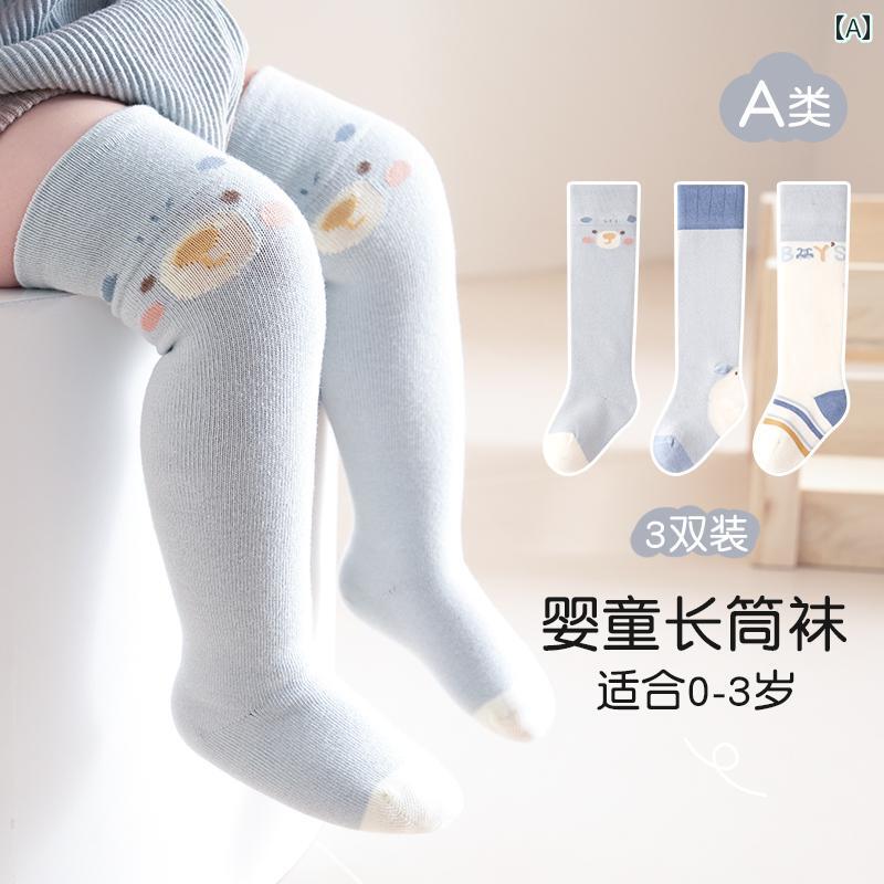 ベビー 靴下 通気性 ベビー ソックス ロングストッキング 膝上 春秋 薄手 春 A クラス コットン 新生児 赤ちゃんの 足を 圧迫 しない 骨なし