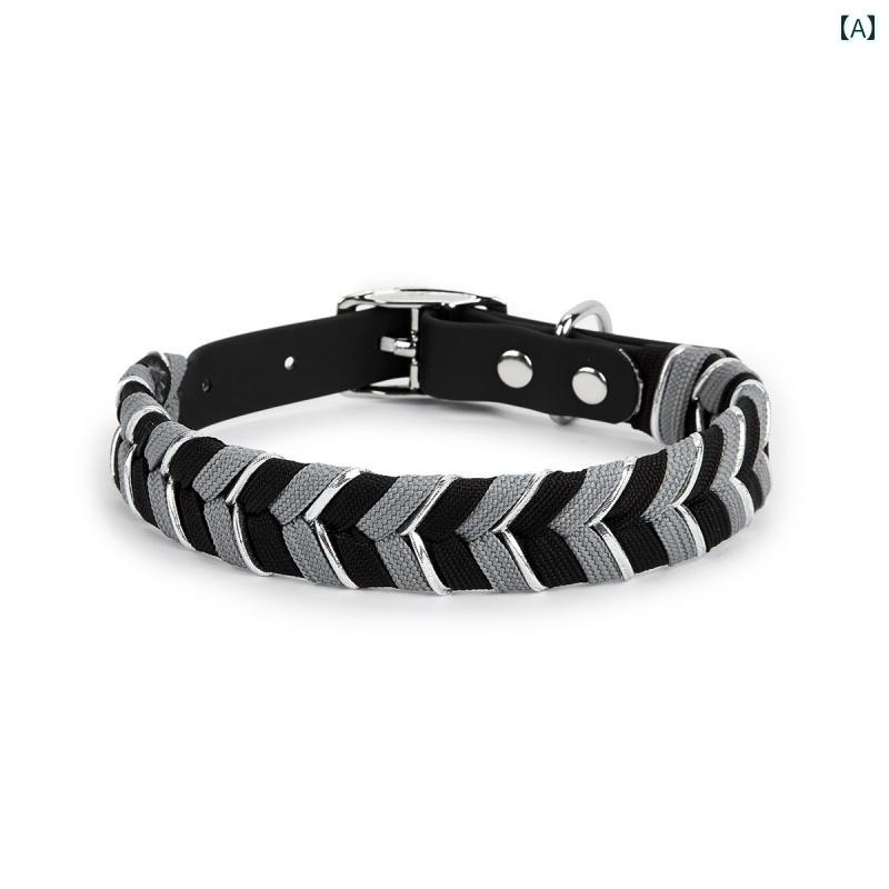 首輪 ワンちゃん用 多機能 ペット 犬 牽引 ロープ 外出用 犬用 リーシュ 首輪 中型 犬と 大型 チェーン カラー 調節可能