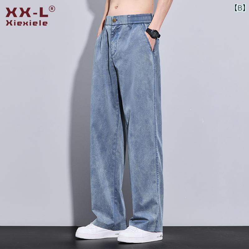 ストレートパンツ カジュアル シック 2025年 ストレート ジーンズ メンズ 夏 細身 アメリカン ファッション ゆったり スノーフレーク ワイド レッグ ロング パンツ