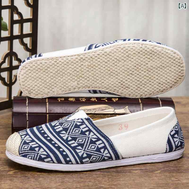 女性 靴 低い の 千 層 底 レディース 夏 落書き 布 靴 古風 滑り止め スリッポン な 漁師
