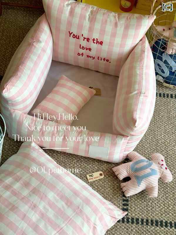 ペット 寝具 ハウス 【 OU】 ペット ソファー 犬用 ベッド 猫用 クレヨン ピンクは...