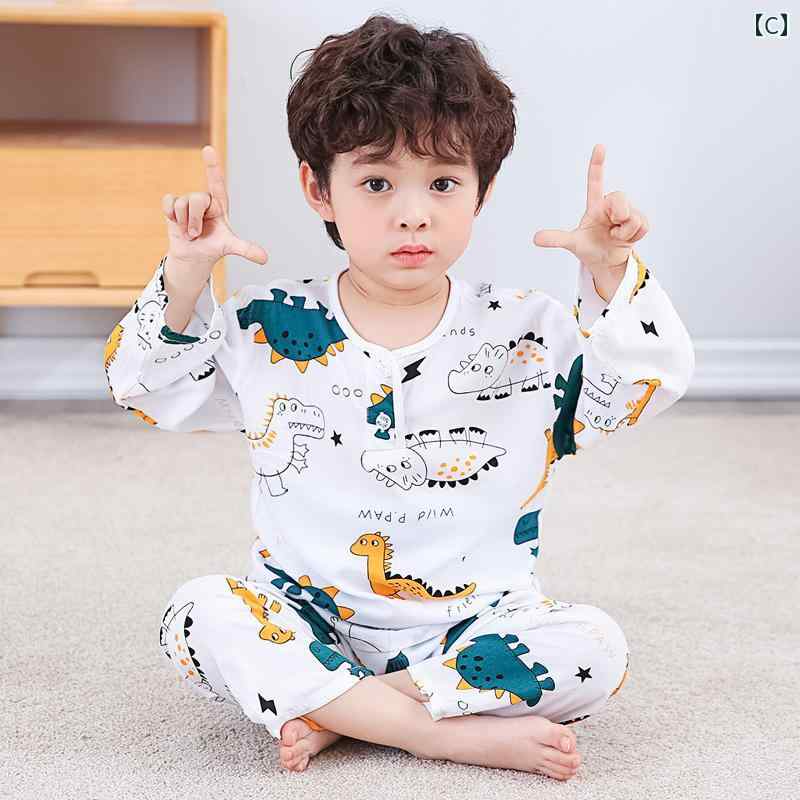 児童 寝巻き おしゃれ 児童用 夏の 子供の 綿の 絹の パジャマの 男の子と 男の子 長袖の 女の子 赤ちゃんの 空調 服の 薄手 ホーム サービスの スーツ — vista 3