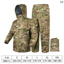 アウトドア かっぱ レインウェア アウトドア スプリット カモフラージュ レインコート レインパンツ スーツ 狩猟 防 雨 サイクリング 釣り 反射 ストリップ...