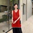 快適 ノースリーブ ニット 春夏 レディース 韓国 バックレス レースアップ ノースリーブニット ベスト な スタイル ゆったり カジュアル 万能な 薄手 トッ...
