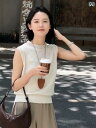 快適 ノースリーブ ニット 優しい シンプルで ラウンドネック ニット ベスト 夏の ファッション ゆったり アウターウェア ノースリーブの ウエスト コート ...