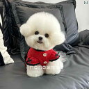 犬服 ニット セーター 犬 服 秋冬 リボン パフスリーブ 裏起毛 暖かい セーター ペット ビション テディ 新年 ドレス
