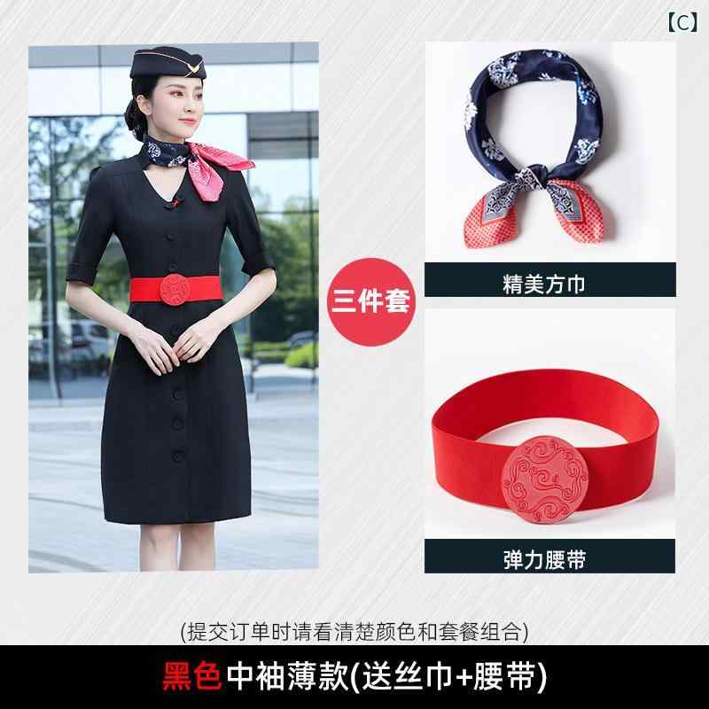 LAONsChoiceのレディース ワーク ウェア イースタン 航空の スチュワーデスの 制服 客室 乗務 員の 面接 プロの 服装 高級 ドレス ファッション フロント デスクの 仕事 着 女性用 スーツ｜アングル3