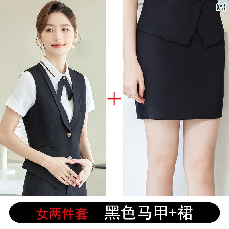 レディース ワーク ウェア ウェイター 作業着 メンズ レディース プロ ベスト スーツ 夏 シャツ バー K..