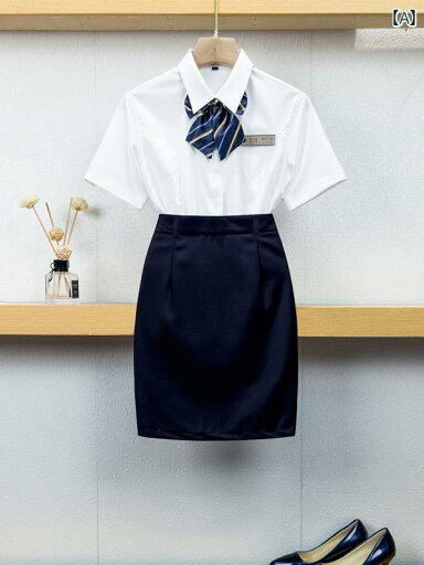 女性用 仕事服 ビジネス スチュワーデスの 制服 高級 レストランの ウェイターの 銀行の 作業着 女性用 プロ スーツ 半袖 シャツ スカート 女性用 仕事服 ビジネス スチュワーデスの 制服 高級 レストランの ウェイターの 銀行の 作業着 女性用 プロ スーツ 半袖 シャツ スカート