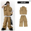 アウトドア スタイル キッズ 子供用 ストリート ダンスウェア 男の子用 ヒップ ホップ な 服 デザート ベスト スーツ ホップの クールな パフォーマンス ...