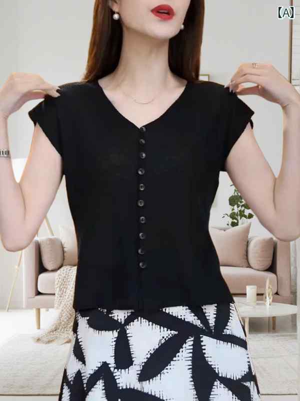 シンプル 半袖 ニット レディース 半袖 2025 夏 レディース 万能 Tシャツ ゆったり スリム ニット セー..