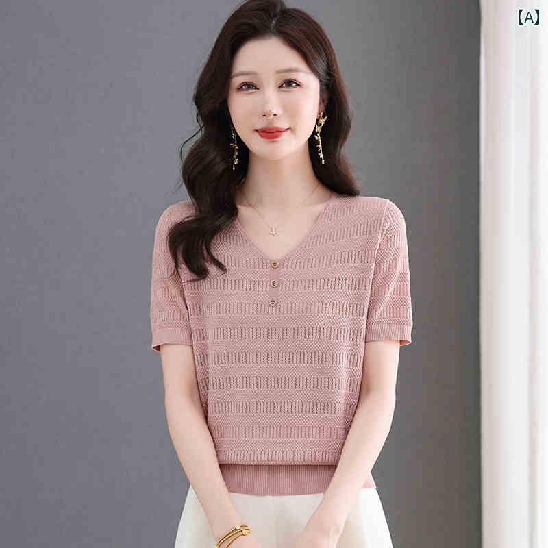 トップス 半袖 ニット アウトレット ブラザー カット ラベル テール グッズ 夏 半袖 Tシャツ レディー..