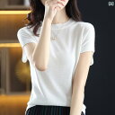 トップス 半袖 ニット 2025夏の レディース 冷感 半袖 Tシャツ ニット トップス 大きいサイズ 母の 日 夏服 おしゃれな ゴールドシルク