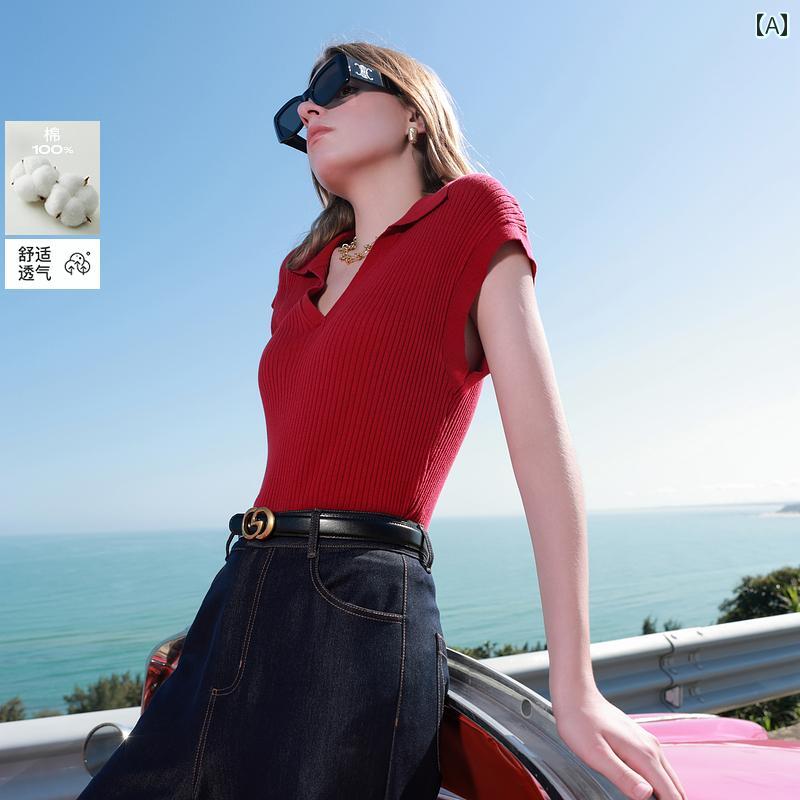 トップス 半袖 ニット イブ ドゥ アウトレット 2025夏 ポロ カラー セーター コーマ コットンセーター ..