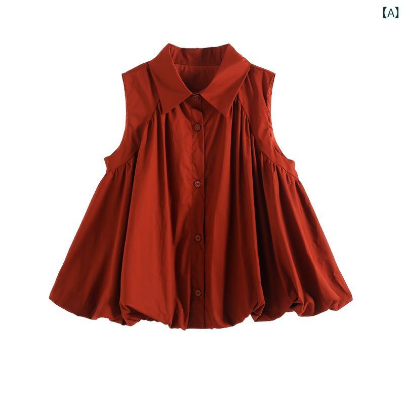 キッズ ブラウス 女の子用 女の子 夏 シャツ スタイリッシュ 2024年 子供用 高級 ワイン レッド ベビー..
