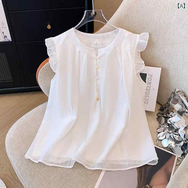 キッズ ブラウス 女の子用 2025夏 ガールズ シャツ 年長児向け ベビー シフォン 半袖 薄手 トップス