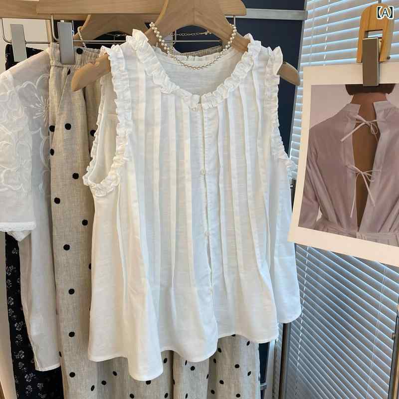 キッズ ブラウス 女の子用 女の子 ベビー シャツ Tシャツ 25 夏 トップス 木の 耳の 縁 ゆったりした ..