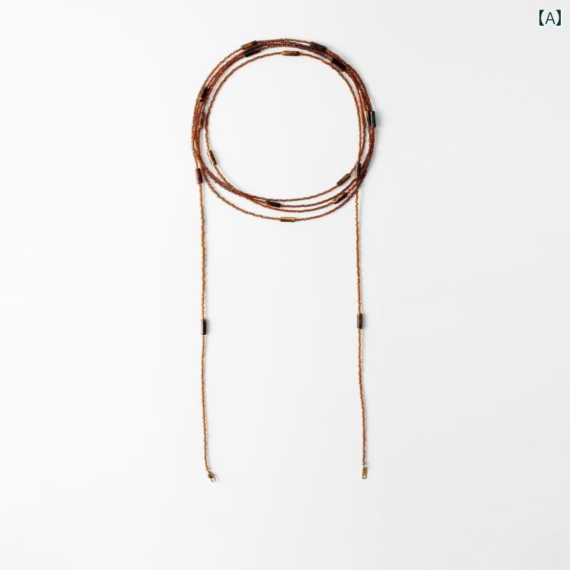 レディース チョーカー アクセサリー Muyang MUYANG ロング ネックレス チョーカー ハイエンド ファッション スタッキング ネック アクセサリー 女性用