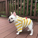 犬用 パーカー ウェア 犬用の ペット 服 春夏 薄手 綿の ストライプ パーカー フレンチブルドッグ パグ 太った 犬
