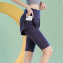 ヨガパンツ シャークパンツ レディース 夏 フェイク ツーピース スポーツ 5 点 パンツ 露出 防止 屋外 プロ ランニング レディース 速乾 タイツ