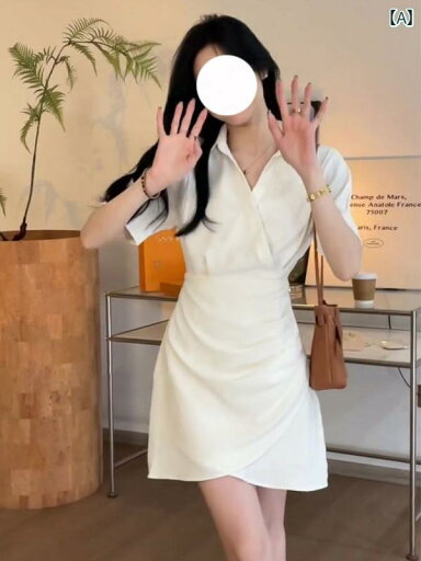 シャツワンピース ショート丈 かわいい 高 冷 ロイヤル シスター スタイル ドレス 2025 レディース 夏の フランスの ウエスト プリーツ シャツ スカート ヒップ シャツワンピース ショート丈 かわいい 高 冷 ロイヤル シスター スタイル ドレス 2025 レディース 夏の フランスの ウエスト プリーツ シャツ スカート ヒップ