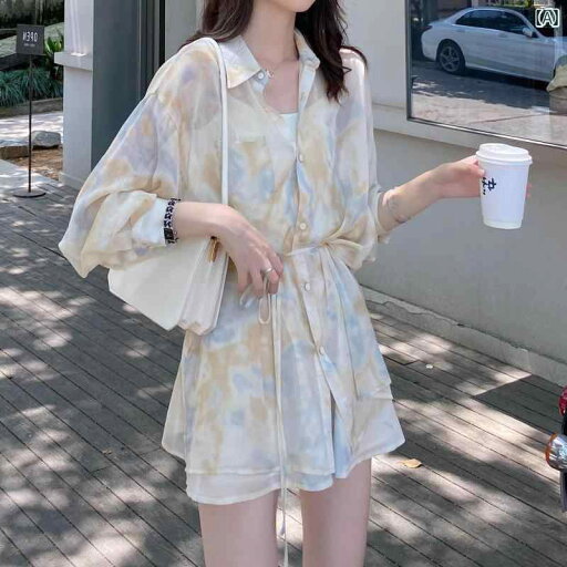 シャツワンピース ショート丈 かわいい 海辺の 休日 シフォン ウエスタン 秋 ドレス シャツ 小さい の ツーピース スーツ レディース 夏 シャツワンピース ショート丈 かわいい 海辺の 休日 シフォン ウエスタン 秋 ドレス シャツ 小さい の ツーピース スーツ レディース 夏