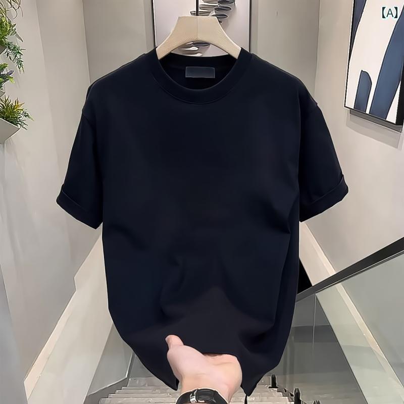 Other - メンズTシャツ ワンポイント 厚手 夏服 綿 高級 Tシャツ 半袖 メンズ 無地 2025 新 ホット スタイル ゆったり カジュアル