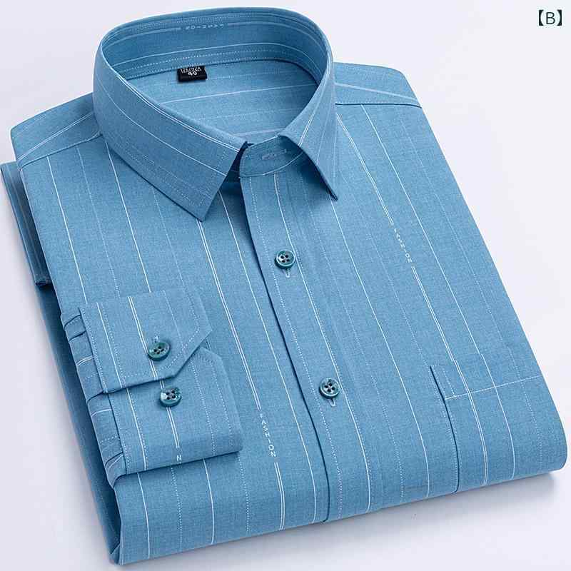 Yシャツ ワークシャツ　メンズ ポール メンズ 春秋 薄手 長袖 シャツ 中年 レジャー 高級ノー アイロン しわ 防止 シャツお父さん 着用