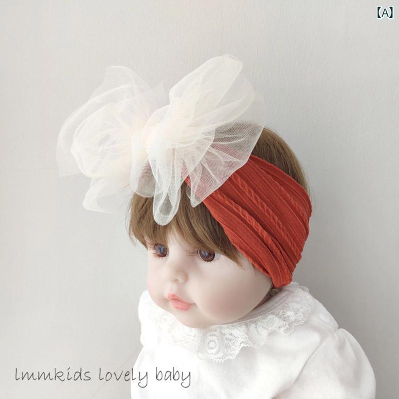 かわいい ベビー用 ヘアアクセサリー ベビー ヘア バンドと アメリカ メンズ レディースの 赤ちゃん 大きい 弓 頭 花 幼児と 育児 泉 門 ワイド 髪飾り...