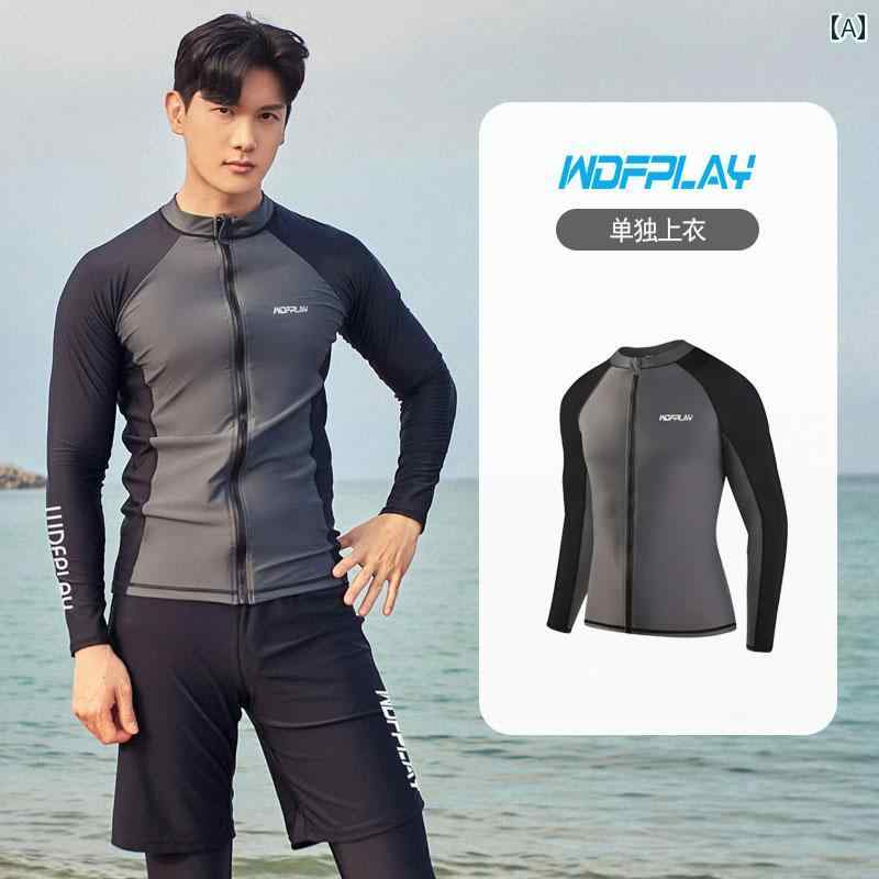 ウェットスーツ マリン スポーツ 男性用 日焼け防止 速乾 ウェットスーツ スプリット 長袖 パンツ カップル用 シュノーケリング 女性用 暖かい 水着 サーフィン スーツ
