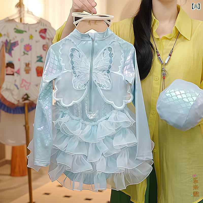 女の子用 かわいい マーメイド 女の子用 マーメイド 水着 2025夏 ティアードスカート 日焼け防止 速乾 ..