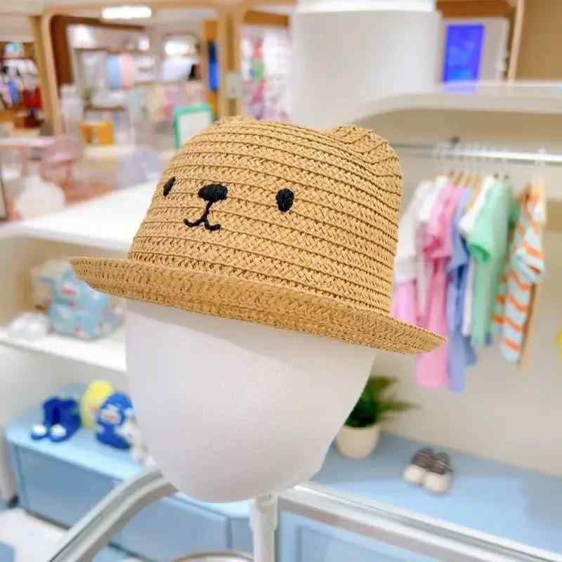 キッズ かわいい 麦わら帽子 韓国 子供服 25 夏の 子供用 ベビー ファッション かわいい の 耳 通気性 ..